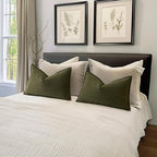 MIULEE Pack of 2 Olive Green Decorative Lumbar Chenille Pillow Covers 12x20 - Image 5