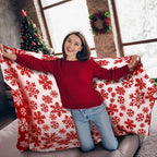 FuWeave 2 Pcs Christmas Snowflake Throw Blanket and Pillow Set, 50 x 60 in - Image 5
