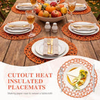 Threehoney Paper Braided Round Placemats, Set of 24, Orange, 13 in - Image 4