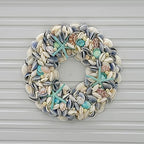 Galt International 18" Nautical Seashell Wreath, Blue | Coastal Beach Floral Home Decor Indoor Outdoor Real Starfish Pearl Seashells - Image 3
