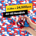 JAPJA America Tissue Paper Confetti Bulk Refill, Red, White & Blue, 2.2lb - Image 2