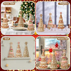 Simgoing 3 Packs Gingerbread Christmas Tree Figurines Resin Tabletop Decor - Image 6