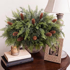 12 Artificial Christmas Cedar Stems, 17.5", with 5 Pine Cone Picks - Image 6