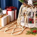 Fairysandy 49.2 ft Wood Bead Garland Rustic Christmas Farmhouse Decorations - Image 4