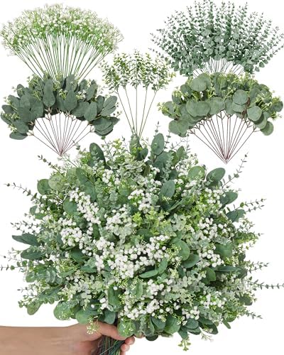 Alecono 5 Kinds Mixed Artificial Greenery Eucalyptus Stems Bulk by AleconoBetterYourLife
