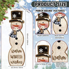 Christmas Snowman Wooden Porch Sign Decor,42 Inch,Rustic - Image 2