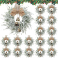 Civaner 18 Pcs 10" Mini Christmas Cabinet Wreaths with Bells and Ribbon by Civaner