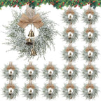 Civaner 18 Pcs 10" Mini Christmas Cabinet Wreaths with Bells and Ribbon by Civaner