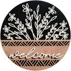 3D Welcome Sign for Front Door, Round Wooden Boho Wreath (15inch) by Unknown