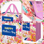 Wesnoy 48 Pcs Happy Mother's Day Tote Gift Bags with Handles Bulk Floral Non Woven Mom Candy Bags Reusable for Gift Wrapping Happy Mother's Day Goody Shopping Party Favor, 11.4 x 10.6 x 4.7 Inch - Image 6