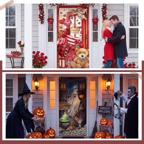 Breling 12 Pcs Seasonal Door Cover, Fall Halloween Decoration, Festival - Image 5