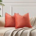 JUSPURBET 28x28 Euro Velvet Throw Pillow Covers Set of 2,Apricot by JUSPURBETHOME