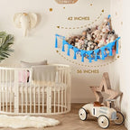 TIDYTEDS Macrame DreamLights Boho Stuffed Animal Storage Net Hammock Extra Large Plush Toy Storage Holder For Small Or Large Plushies BLUE - Image 5