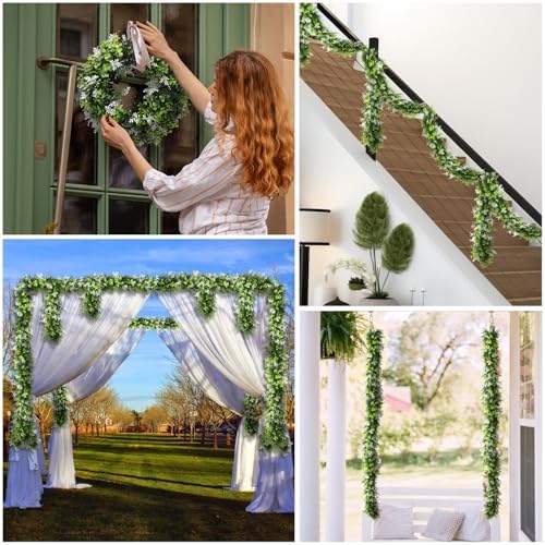 Fake Hanging Plants 25Pc-20 Artificial Ivy Vines, UV Resistant Greenery Ivy Leaves Garland with Flowers for Wedding Outdoor Decoration Home Indoor Wall Décor - Image 7