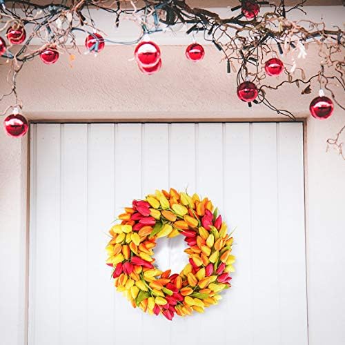 BOMAROLAN Tulip Wreath 20 Inch for Front Door Summer Fall Large Wreaths Springtime All Year Around for Outdoor Door Indoor Wall Or Window Décor Festival Decoration - Image 4