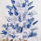 66 Pcs Christmas Glitter Picks and Sprays, Royal Blue - Image 4