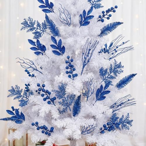 66 Pcs Christmas Glitter Picks and Sprays, Royal Blue - Image 4