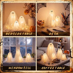 Woanger 5 Pcs Halloween Ghost Table Decorations Light Up Ghost Indoor Decor - Image 6