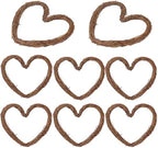 8 Pcs 12 Inch Heart Shaped Natural Grapevine Wreath Set, Hand-Woven Vine Branch Wreaths for DIY Crafts, Christmas Decorations, Home & Event Styling by KUKLIPJIM