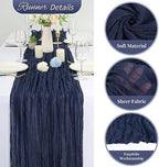 20 Pack Navy Blue Cheesecloth Table Runner 120 Inch 10FT Rustic Boho Gauze Cheese Cloth Table Runner for Wedding Party Baby Shower Thanksgiving Christmas Decoration - Image 3