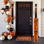 FemiaD Happy Halloween Porch Sign 8x63inch Wooden Outdoor Tall Large Vertical Welcome Sign for Front Door Standing Porch Boards Decor Outside Yard Home Decorations - Image 3