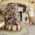 48 Inches Velvet Christmas Tree Skirt Decorations Gold Luxury Xmas Fur Plush Skirts for Merry Christmas Party Rustic Vintage Holiday Home Winter - Image 6