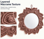 Small Boho Wall Mirror, Coffee Brown Macrame Mirror for Home Wall Decor - Image 7
