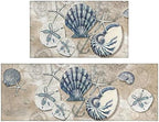Nautical Kitchen Rugs Set 2 Piece,Ocean Theme Seashell Decorative Rugs for Kitchen, Tropical Beach Low-Profile Floor Mats Decorations for Home Kitchen (17"x48"+17"x30") by Xsinufn