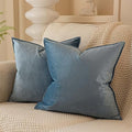 JUSPURBET 28x28 Velvet Decorative Throw Pillow Covers Set of 2,Light Blue by JUSPURBETHOME
