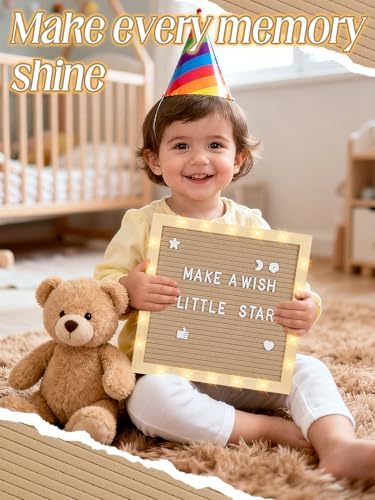 10"×10" Felt Letter Board with LED Lights & Stand, First Day of School Sign - Image 6
