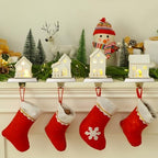 MorningRo 4 Pcs Christmas Village Stocking Holder for Mantle LED Christmas Village House Stocking Hook Set Fireplace Stand Hanger for Xmas Holiday Counter Window Decoration - Image 6