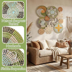 11 Pcs Boho Wall Basket Decor, Bulrush Woven Wall Hanging (Jungle) - Image 4