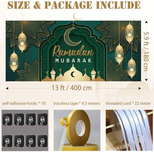 Ramadan Mubarak Garage Door Banner 6 x 13 FT - Image 4
