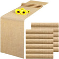 Buryeah 12 Pack Burlap Table Runners 12x71 Inch Rustic Farmhouse Wedding by Buryeah