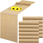 Buryeah 12 Pack Burlap Table Runners 12x71 Inch Rustic Farmhouse Wedding by Buryeah
