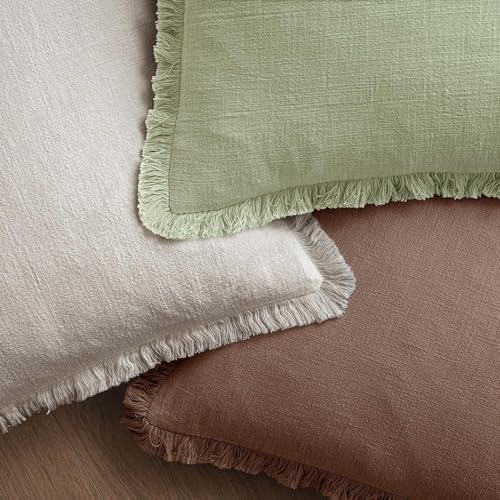 MIULEE Linen Decorative Fall Lumbar Throw Pillow Covers Dark Coffee 12x20 - Image 4