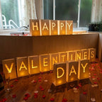 WYMM Happy Valentines Day Light Up Letters, Tea Lights & Rose Petals by Wymm_SayYes
