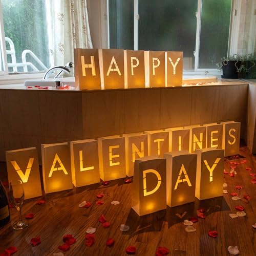 WYMM Happy Valentines Day Light Up Letters, Tea Lights & Rose Petals by Wymm_SayYes