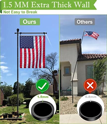 Koutemie 10 FT Garden Flag Pole for Outside House for 3x5 American Flags - Image 2