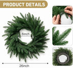 Christmas Decorations - 26 Inch Real Touch Pine Wreath for Front Door - Image 2