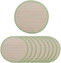 Hausattire Bamboo Placemats for Dining Table Set of 10 Washable 14 Inches Round Square Place Mats Sushi Mats for Kitchen Table Outdoor Parties Farmhouse Easter Decoration - Green by Hausattire