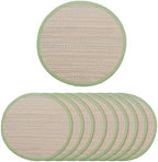 Hausattire Bamboo Placemats for Dining Table Set of 10 Washable 14 Inches Round Square Place Mats Sushi Mats for Kitchen Table Outdoor Parties Farmhouse Easter Decoration - Green by Hausattire