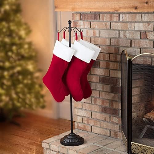 Haute Decor Adapt Adjustable Metal Christmas Stocking Tree Stand, Adjustable Configurations, Hang up to 8 Holiday Stockings (Black, 8 Hooks) - Image 4