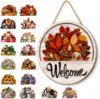 16-Piece Interchangeable Welcome Sign for Front Door, Wood Decor，2 by Unknown