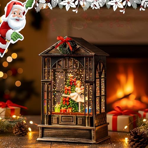 Christmas Snow Globe, Lighted Christmas Tree Clara &Nutcracker Scene, Musical Snow Water Lantern Swirling Glittering Holiday Decoration and Gift for Family or Friends - Image 6