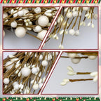 Yawwind 20 Inches White Winter Wreath Winter Wreaths for Front Door White Berry Wreath for Farmhouse Indoors Outside Kitchen Wall Porch Christmas Winter - Image 6