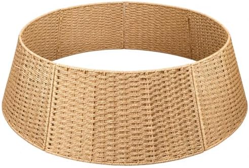 Christmas Tree Collar, 36-inch Tree Skirt Collar Paper Rope Christmas Decor by HENAYUK