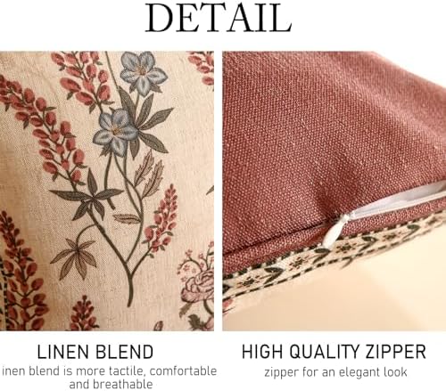 ISAENNE Designer Linen Throw Pillow Cover,Set of 2,18"x18"-Helena A - Image 5