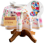 Maison d' Hermine Table Cloth Round Table Reusable 100% Cotton 63" Diameter by MaisondHermine