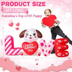 6 FT Valentines Day Inflatable Outdoor Decorations, Blow up Valentine's Day Love Dog Yard Decor with Red Heart, Built-in LED Lights Valentine Holiday Decoration for Outside Lawn Garden Wedding Indoor - Image 2